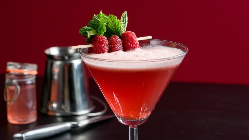 Creamy Raspberry Vodka Martini