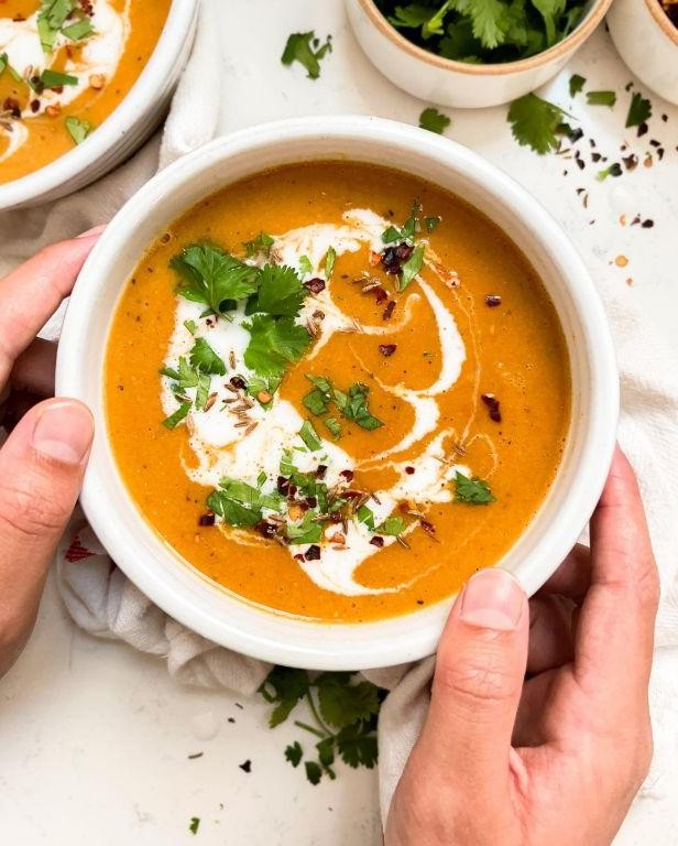 Creamy Red Lentil Soup with Turmeric