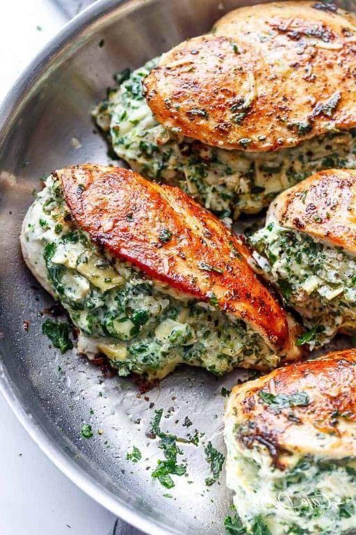 Creamy Spinach and Artichoke Stuffed Chicken