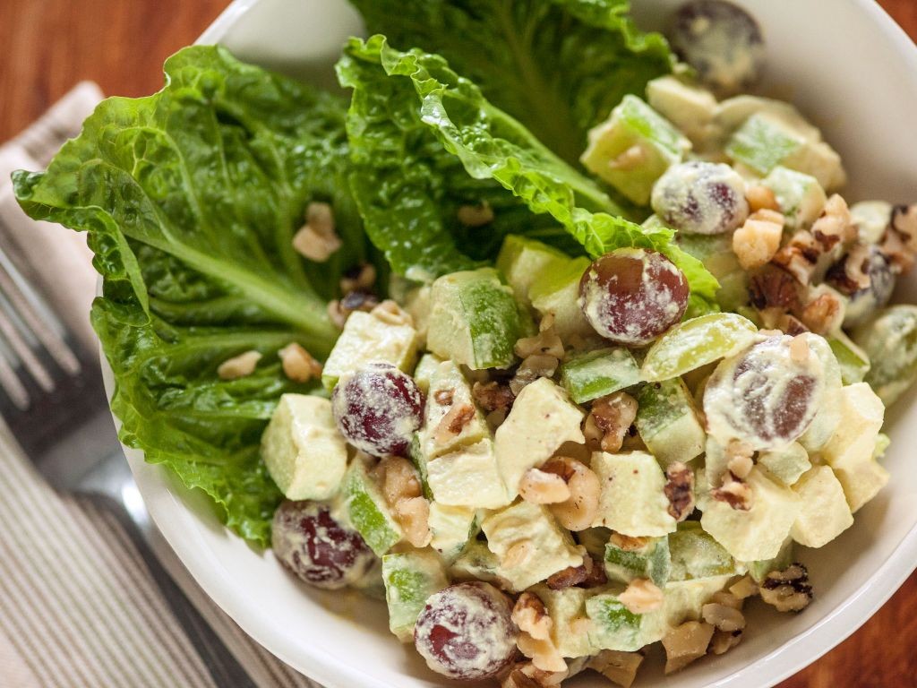 Creamy Waldorf Salad with Grapes and Celery
