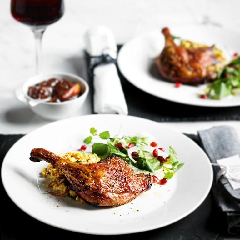 Crispy Duck Legs with Balsamic Fig Sauce
