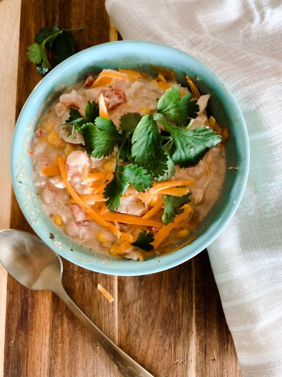 Crockpot Ranch Chicken Tortilla Soup