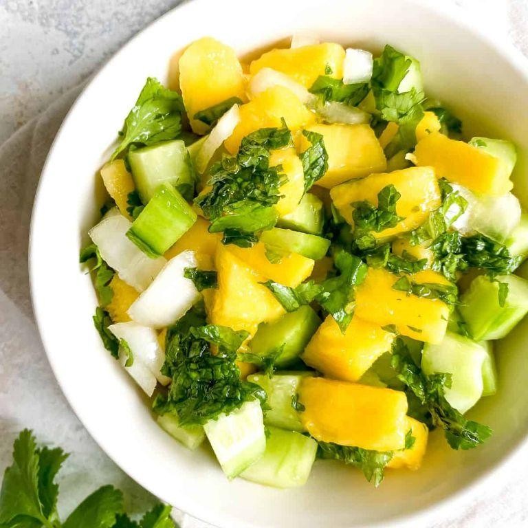 Cucumber Mango Salsa with Mint