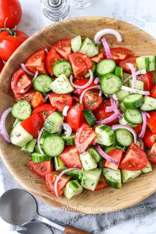 Cucumber and Tomato Salad with Olive Oil