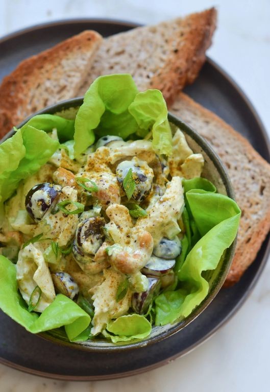 Curry Chicken Salad with Grapes and Cashews