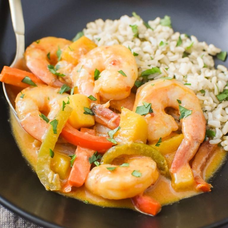 Curry-Spiced Batter Shrimp with Mango Chutney