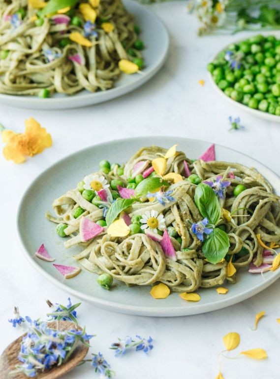 Dandelion Flower Pesto Pasta