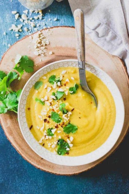 Delicata Squash Soup with Coconut Milk