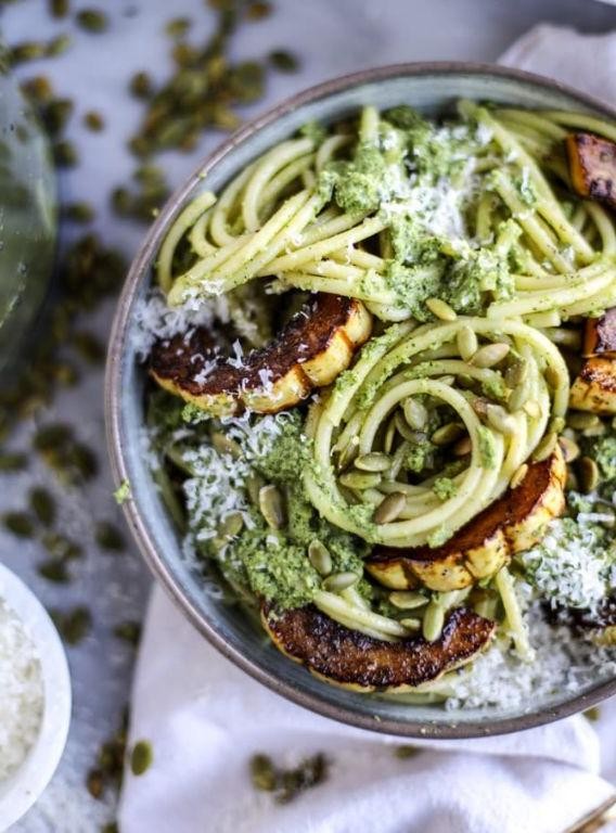 Delicata Squash and Pumpkin Seed Pesto