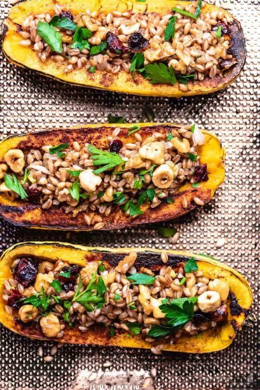 Delicata Squash and Walnut Stuffing