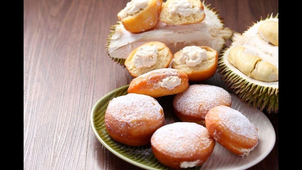 Durian Donuts with Powdered Sugar