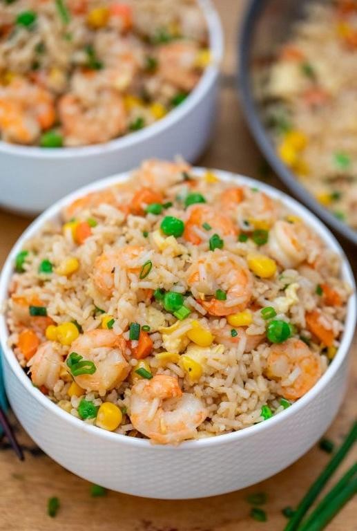 Durian Fried Rice with Shrimp and Peas