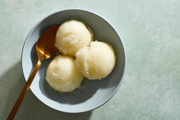 Durian Sorbet with Lime Zest