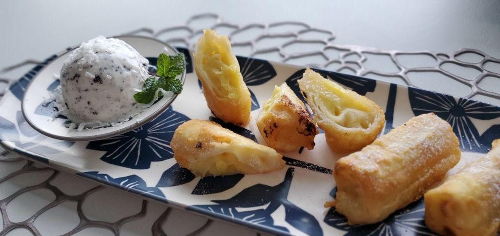 Durian Spring Rolls with Sweet Chili Dip