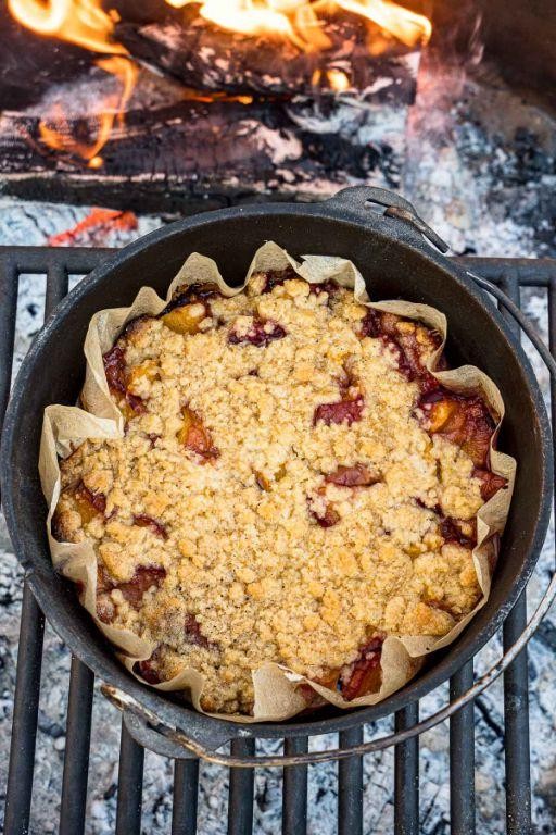 Dutch Oven Peach Cobbler