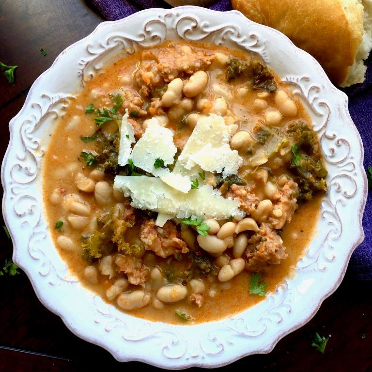 Dutch Oven Sausage and Kale Soup