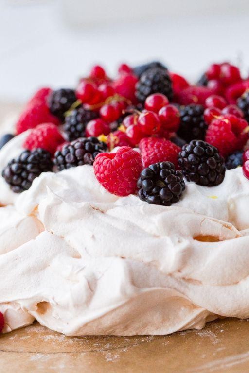 Easter Pavlova with Fresh Berries and Whipped Cream