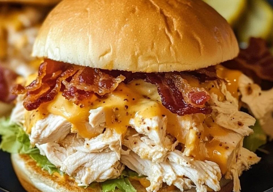 Easy Crockpot Ranch Chicken Sandwiches