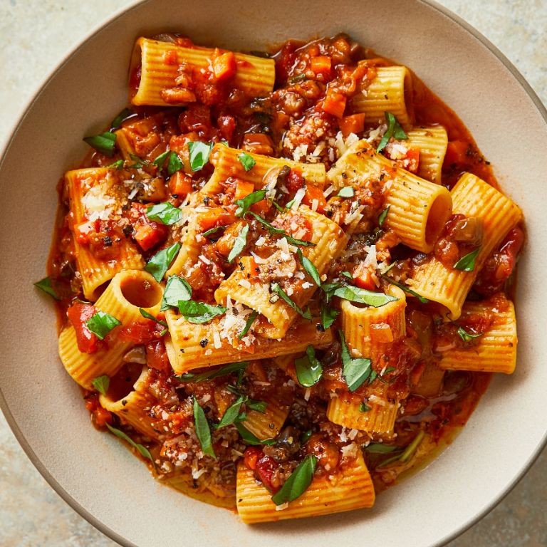 Eggplant and Chickpea Mince Bolognese