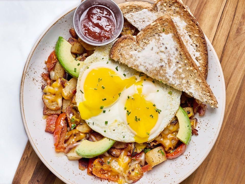 Farmhouse Skillet with Bacon and Eggs