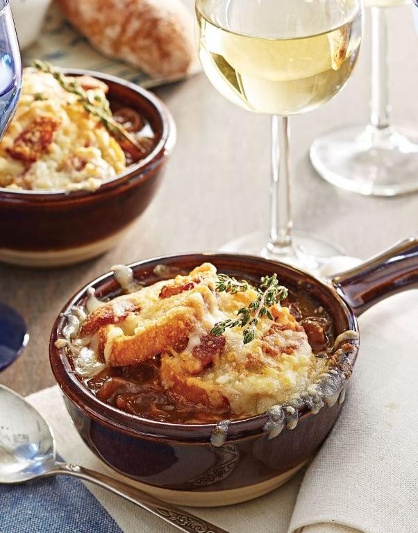 French Onion Soup with Bacon and Chives