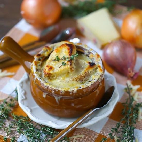 French Onion Soup with Caramelized Leeks