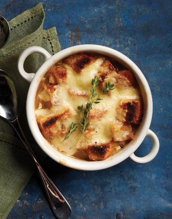 French Onion Soup with Parmesan Crisps