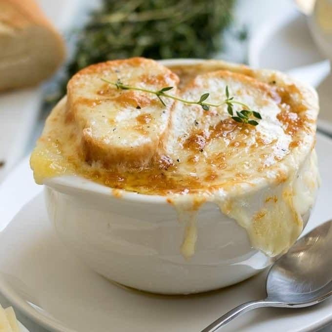 French Onion Soup with Swiss Cheese Melt