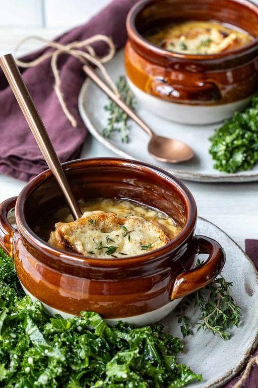 French Onion Soup with White Wine and Herbs