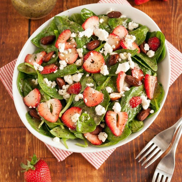 Fresh Strawberry Spinach Salad with Poppy Seed Dressing
