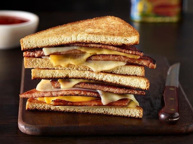 Fried Spam and Cheese Sandwich