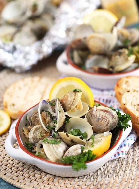 Garlic Butter Clams Casino with Parmesan