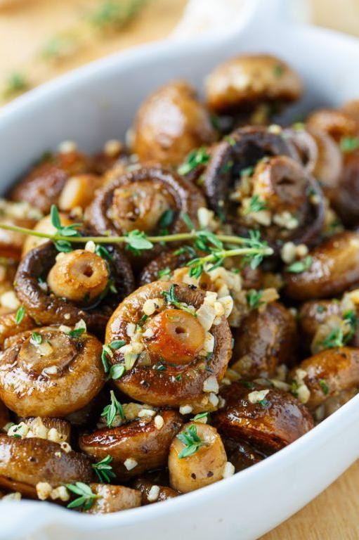Garlic Butter Roasted Mushrooms with Thyme