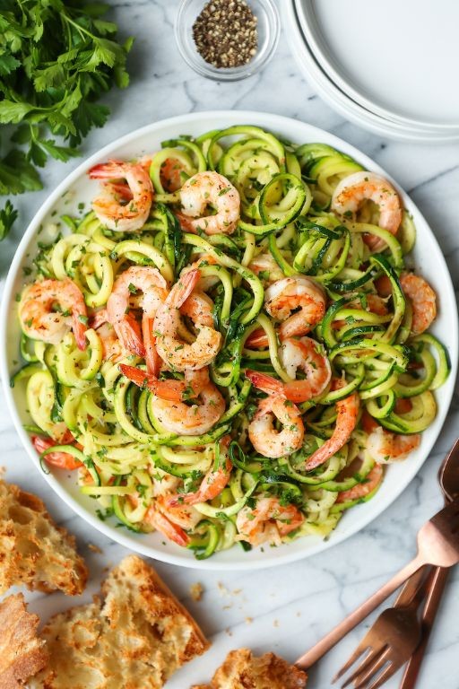 Garlic Butter Shrimp Scampi with Zoodles