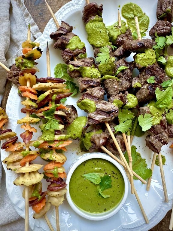 Garlic Herb Baby Carrot Skewers