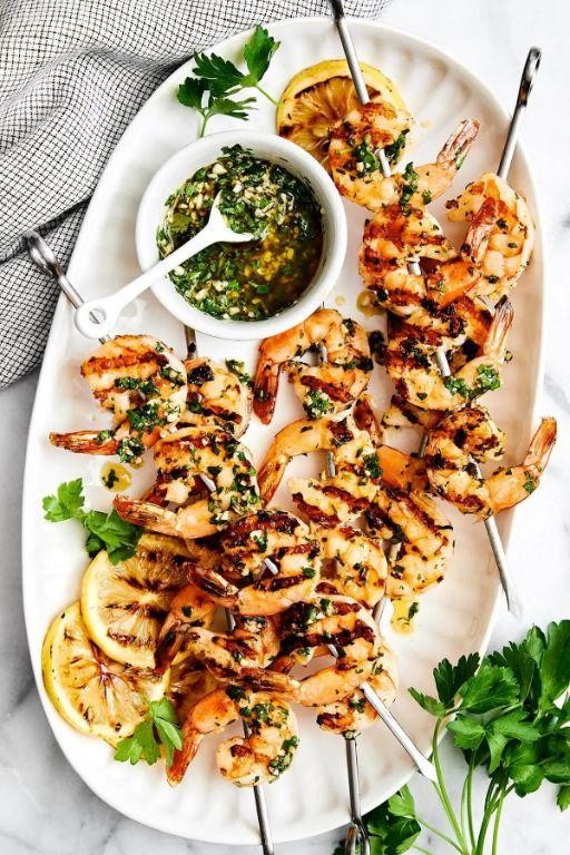 Garlic Herb Grilled Shrimp Skewers
