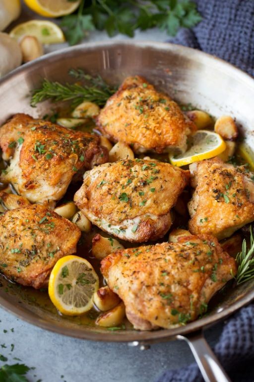 Garlic Herb Roasted Chicken Thighs and Legs