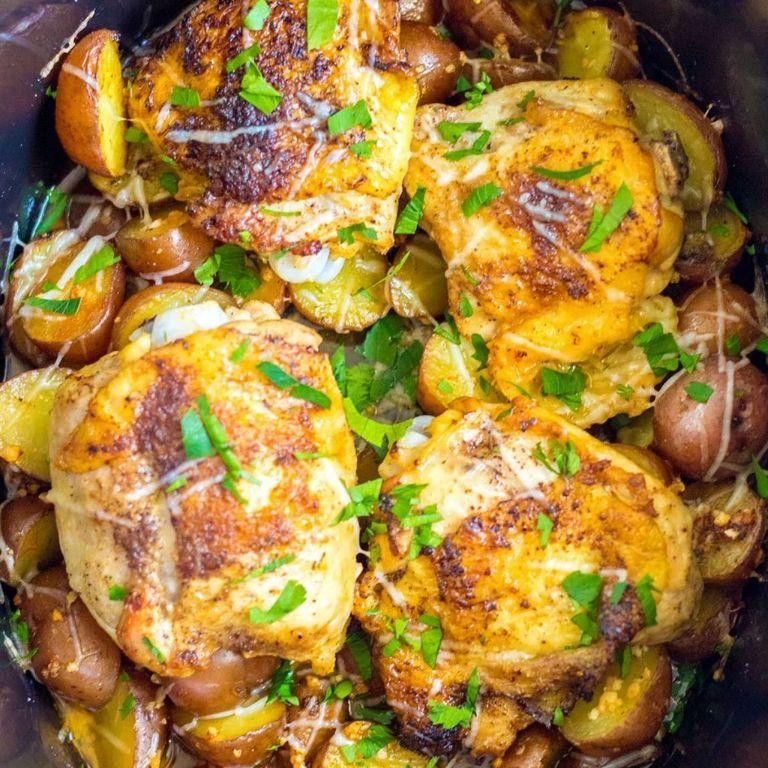 Garlic Parmesan Crock Pot Chicken Legs