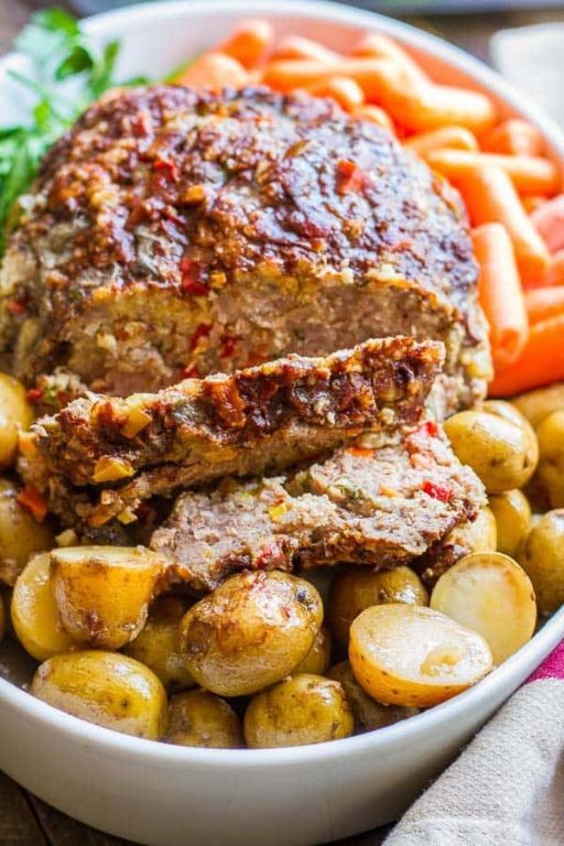 Garlic Parmesan Crockpot Meatloaf