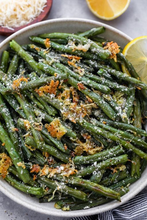 Garlic Parmesan Roasted Green Beans