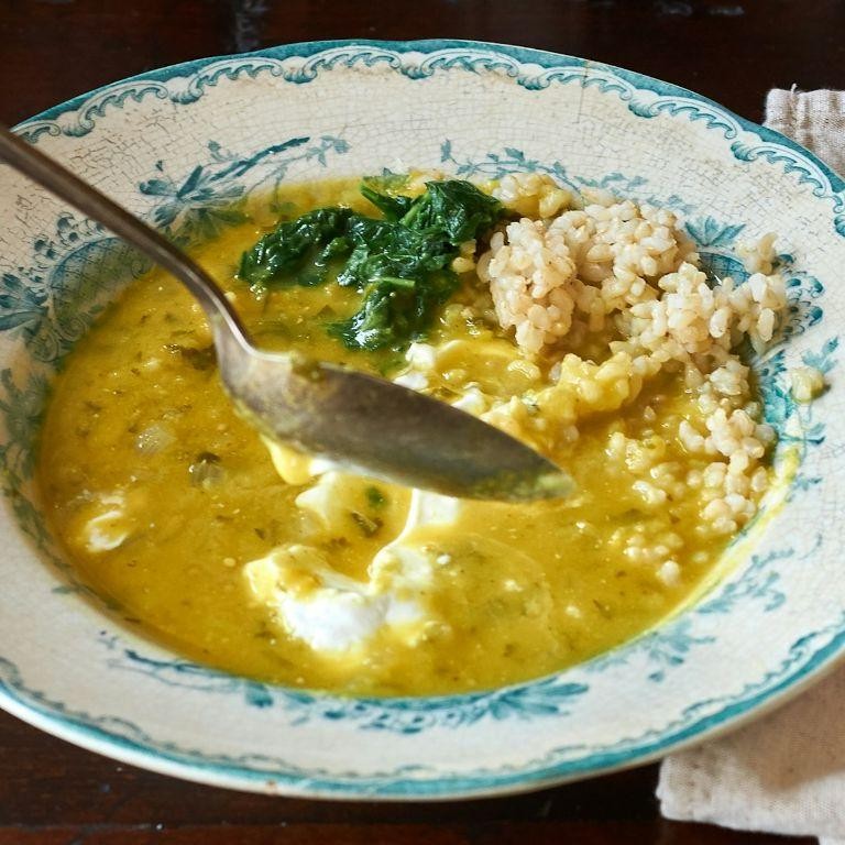 Garlicky Red Lentil Soup with Lemon Zest