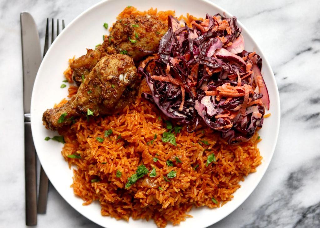 Ghanaian Jollof Rice with Chicken