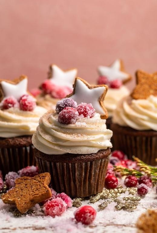 Gingerbread Christmas Muffins with Cream Cheese Frosting