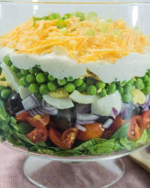 Gluten-Free 7 Layer Salad with Almonds