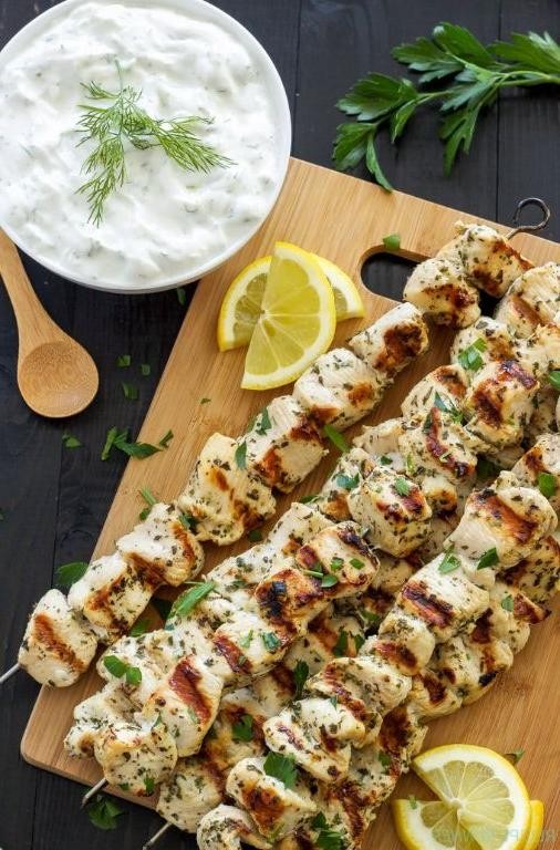 Greek Lemon Chicken Skewers