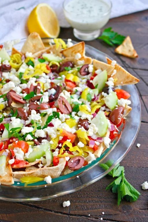 Greek Nachos with Feta and Tzatziki