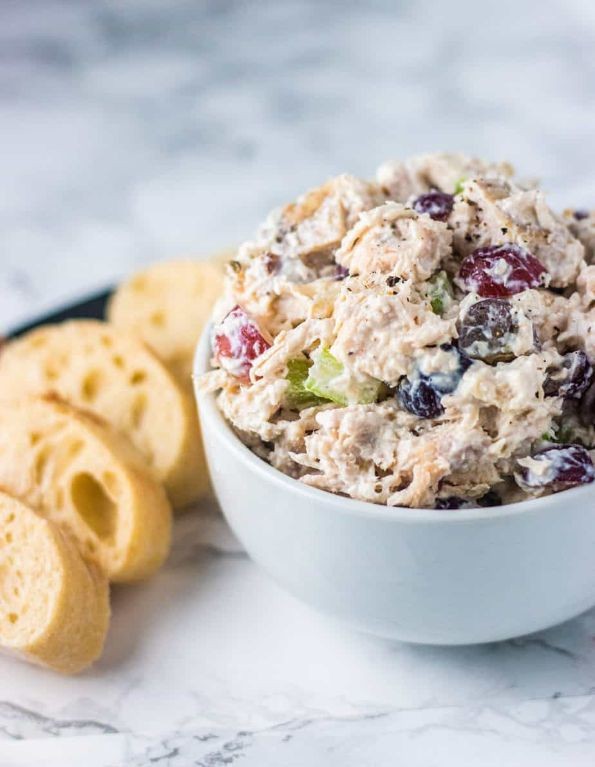 Greek Yogurt Chicken Salad with Grapes and Walnuts