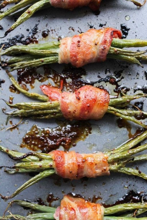 Green Beans with Bacon and Honey Mustard Glaze