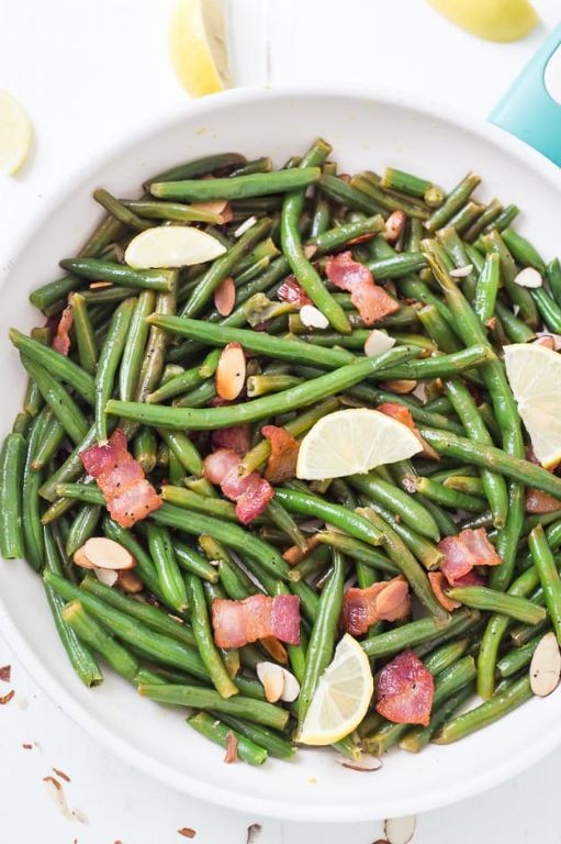 Green Beans with Bacon and Lemon Garlic Butter