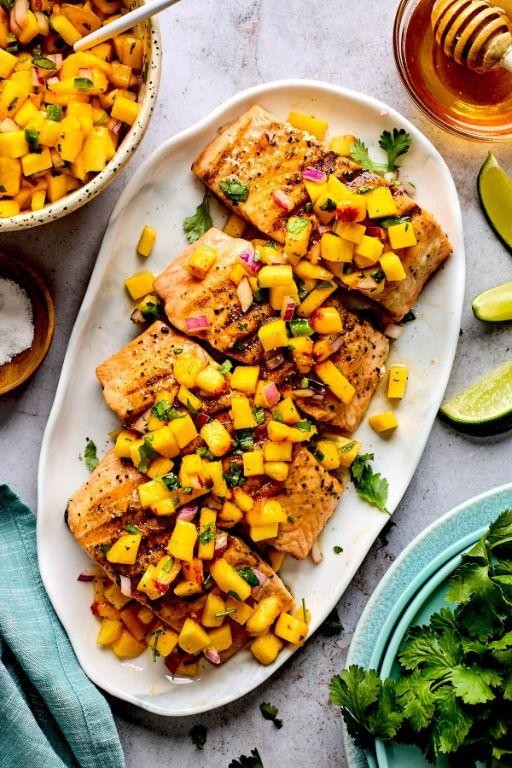 Grilled Peach and Mango Salsa